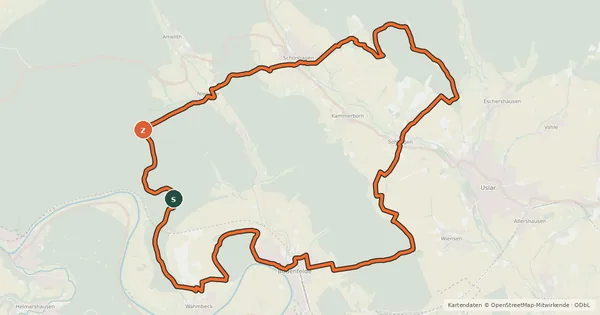 Kartenübersicht der Radroute Tour 11 Vom Hutewald zum Sollingturm