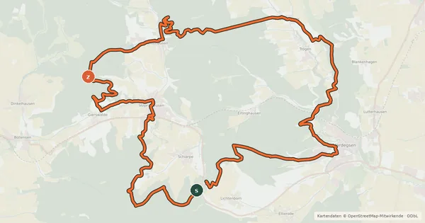 Kartenübersicht der Radroute Tour 13