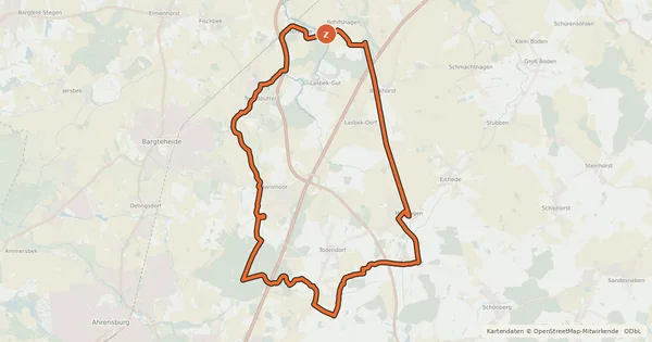Kartenübersicht der Radroute Tour 13, Radwander-Rundweg, Stormarn