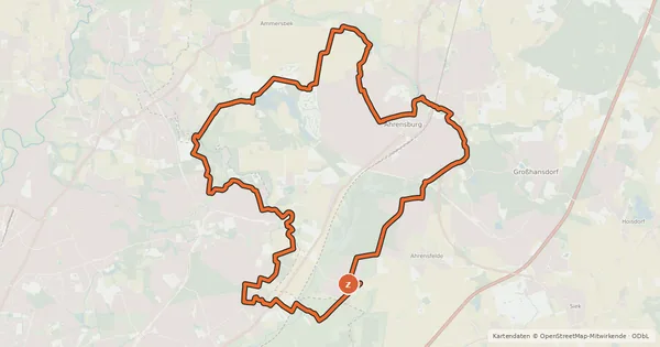 Kartenübersicht der Radroute Tour 15, Radwander-Rundweg, Stormarn