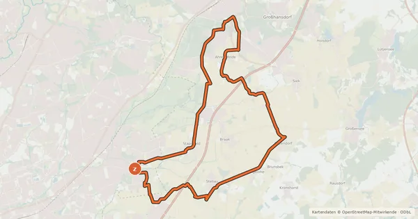 Kartenübersicht der Radroute Tour 18, Radwander-Rundweg, Stormarn