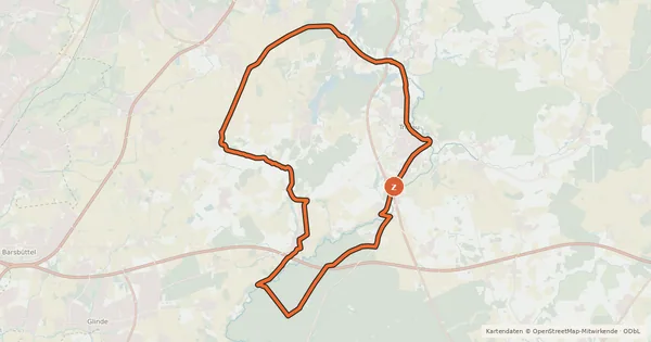 Kartenübersicht der Radroute Tour 19, Radwander-Rundweg, Stormarn