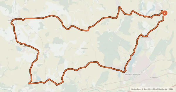 Kartenübersicht der Radroute Tour 3, Radwander-Rundweg, Stormarn
