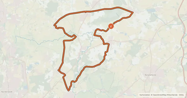Kartenübersicht der Radroute Tour 5, Radwander-Rundweg, Stormarn