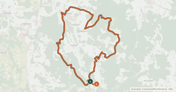 Kartenübersicht der Radroute Tour 51 - Zellerhöhe–Zierling