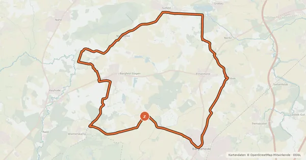 Kartenübersicht der Radroute Tour 6, Radwander-Rundweg, Stormarn