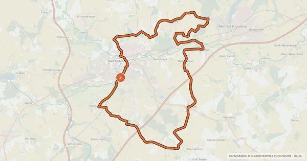 Kartenübersicht der Radroute Tour 8, Radwander-Rundweg, Stormarn