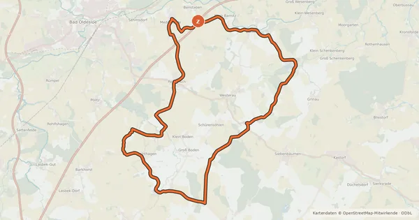 Kartenübersicht der Radroute Tour 9, Radwander-Rundweg, Stormarn