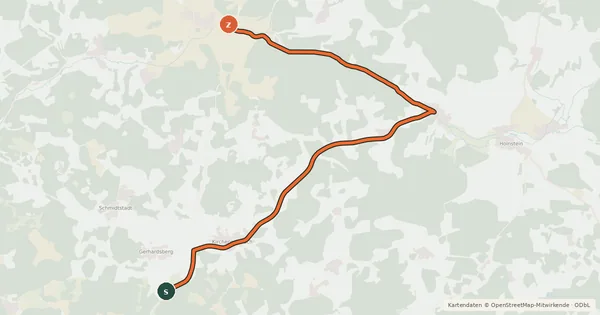 Kartenübersicht der Radroute Tour 9a