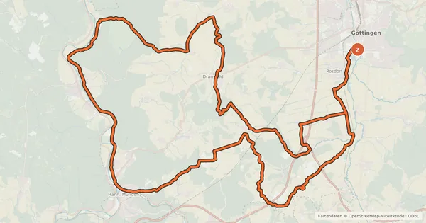 Kartenübersicht der Radroute Tour d'Energie 100