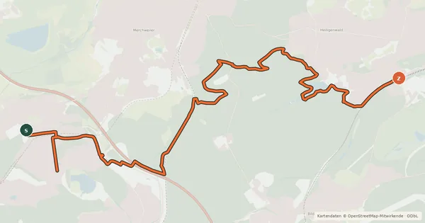 Kartenübersicht der Radroute Tour d'Energie