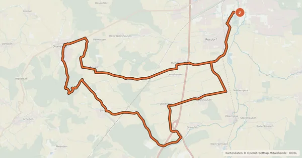 Kartenübersicht der Radroute Tour d'Energie 45