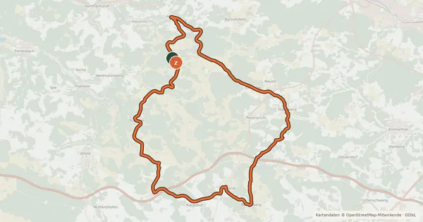Kartenübersicht der Radroute Tour de Birgland