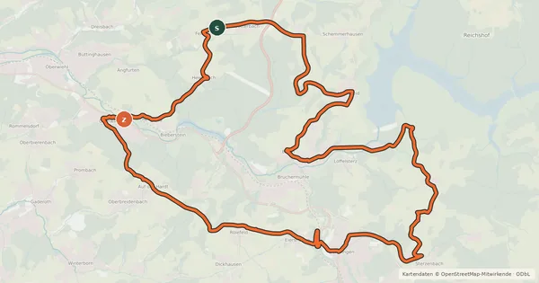 Kartenübersicht der Radroute Tour de Denklingen