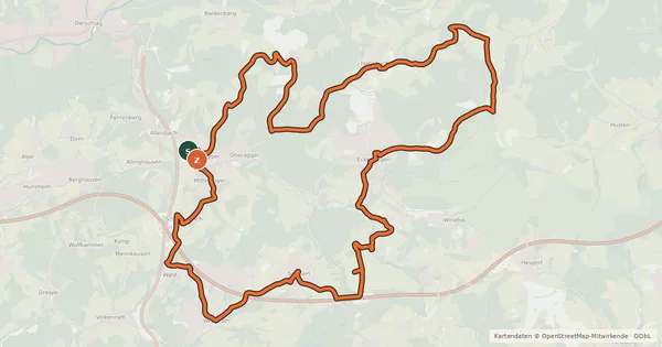 Kartenübersicht der Radroute Tour de Eckenhagen