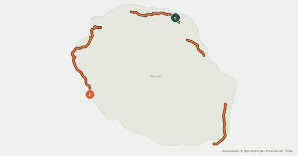 Kartenübersicht der Radroute Tour de l'Île