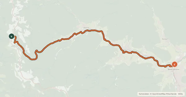 Kartenübersicht der Radroute Tour de Murg - Murgursprung