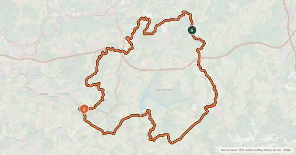 Kartenübersicht der Radroute Tour de Reichshof