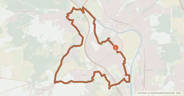 Kartenübersicht der Radroute Tour de Saarlouis