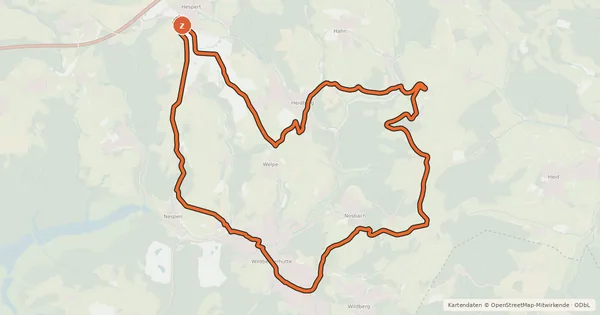 Kartenübersicht der Radroute Tour de Wildbergerhütte