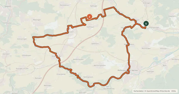 Kartenübersicht der Radroute Tour des Erinnerns