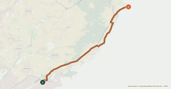 Kartenübersicht der Radroute Tour des Voirons