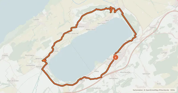 Kartenübersicht der Radroute Tour du Lac de Morat