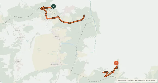 Kartenübersicht der Radroute Tour du Sundgau