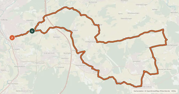 Kartenübersicht der Radroute Tour Landpartie
