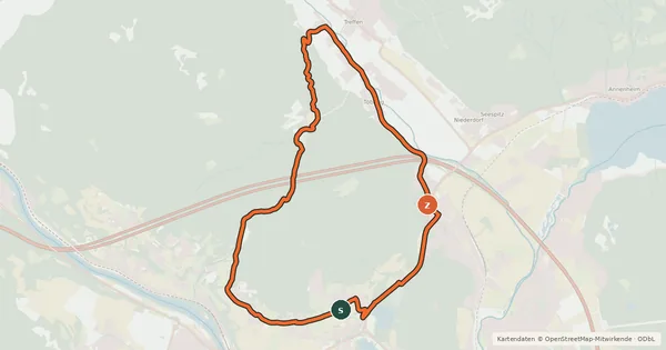 Kartenübersicht der Radroute Tour rund um den Oswaldiberg