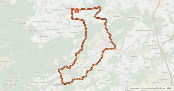 Kartenübersicht der Radroute Tour zur Kur (HO 12)