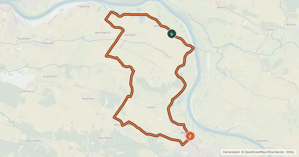 Kartenübersicht der Radroute Tour1