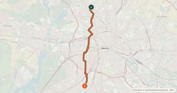 Kartenübersicht der Radroute TR1 Westspange