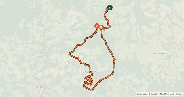 Kartenübersicht der Radroute Trail Land Tour