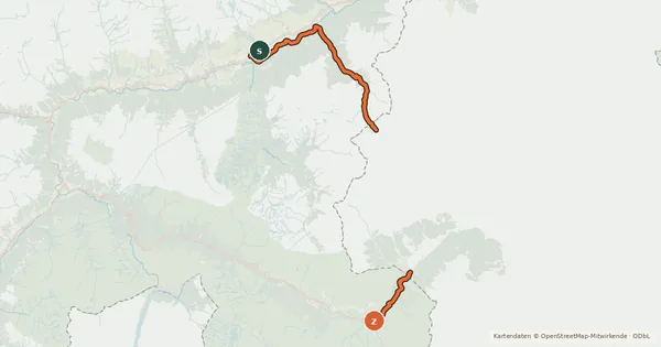 Kartenübersicht der Radroute Trans-Altarezia Bike - Etappe 2