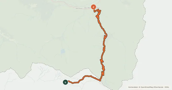 Kartenübersicht der Radroute Trans-Altarezia Bike - Etappe 3