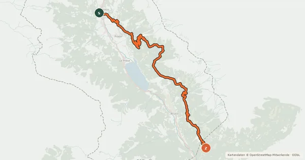Kartenübersicht der Radroute Trans-Altarezia Bike - Tappa 5