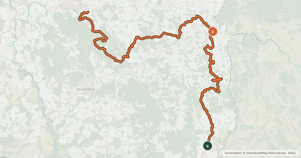 Kartenübersicht der Radroute Trans Bayerwald Nordroute Etappe 2