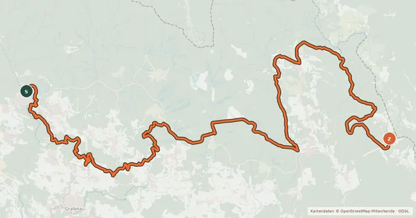 Kartenübersicht der Radroute Trans Bayerwald Nordroute Etappe 4