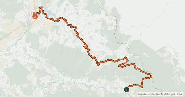 Kartenübersicht der Radroute Trans Bayerwald Nordroute Etappe 7