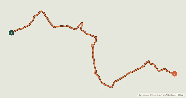 Kartenübersicht der Radroute Trans Canada Trail (Quaite Creek Trail)
