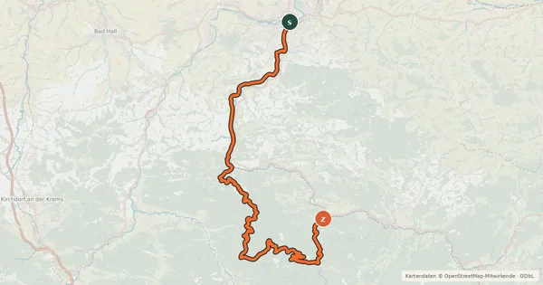 Kartenübersicht der Radroute Trans Nationalpark - Etappe 1