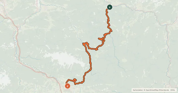Kartenübersicht der Radroute Trans Nationalpark - Etappe 2