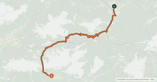 Kartenübersicht der Radroute Trans Nationalpark - Etappe 6