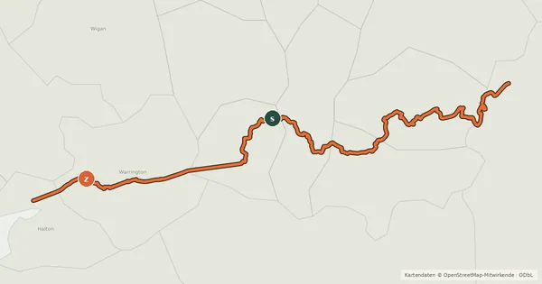 Kartenübersicht der Radroute Trans Pennine Trail