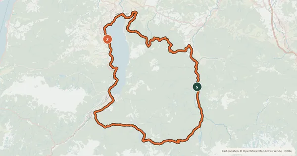 Kartenübersicht der Radroute Traunsee-Laudachsee-Almtal-Offensee MTB