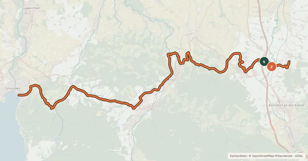 Kartenübersicht der Radroute Traunviertel Radtour (Etappe 2)
