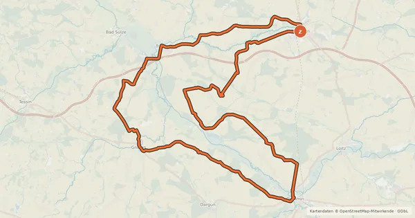 Kartenübersicht der Radroute Trebeltal-Rundweg