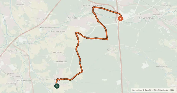 Kartenübersicht der Radroute Treidel-Tour