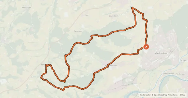 Kartenübersicht der Radroute Trescherberg
